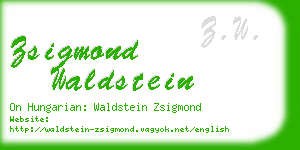 zsigmond waldstein business card